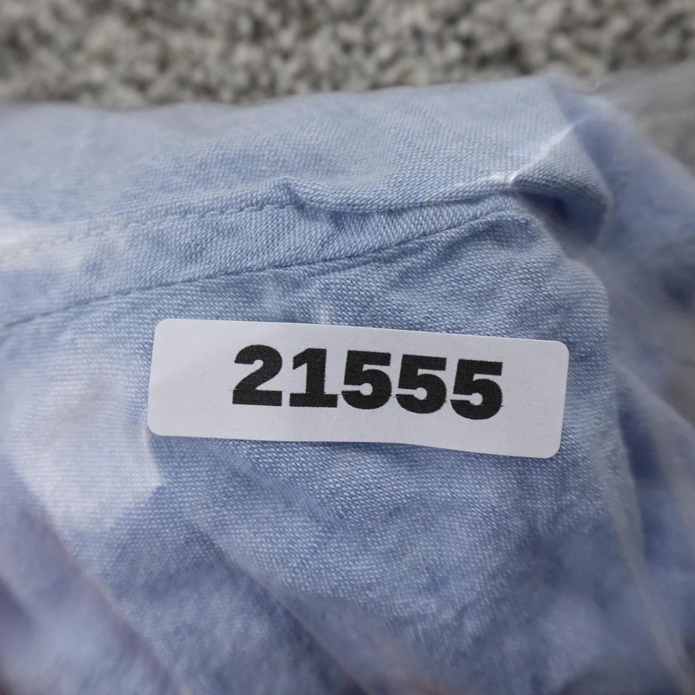 Banana Republic Shirt Mens XL Blue Linen Cotton‎ Chambray Short Sleeve Button Up